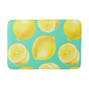 Tapis De Bain Motif citrons aquarelle