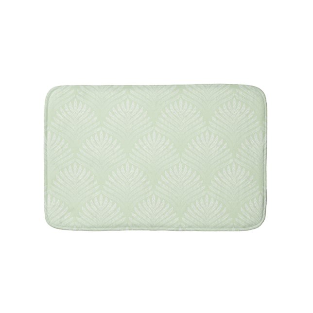 Tapis De Bain Motif classique de feuillage dans le blanc et le (Devant)