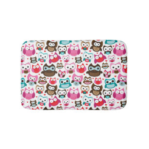 Tapis De Bain motif coloré de hibou