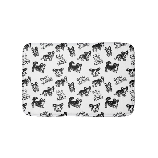 Tapis De Bain Motif Cute Corgi (Devant)