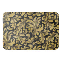 Motif damassé baroque noir et or