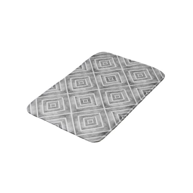 Tapis De Bain Motif d'aquarelle abstrait gris multiton (Angle)