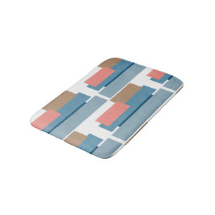 Tapis De Bain Motif d'art de bandes géométriques abstraites colo