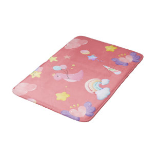 Tapis De Bain Motif de ballon arc-en-ciel rose doux dinosaure