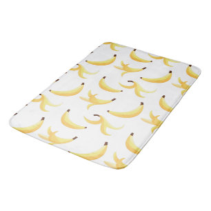 Tapis De Bain Motif de banane jaune rétro drôle éditable pour fê