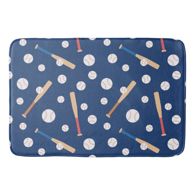 Tapis De Bain Motif de baseball et de bats (Devant)