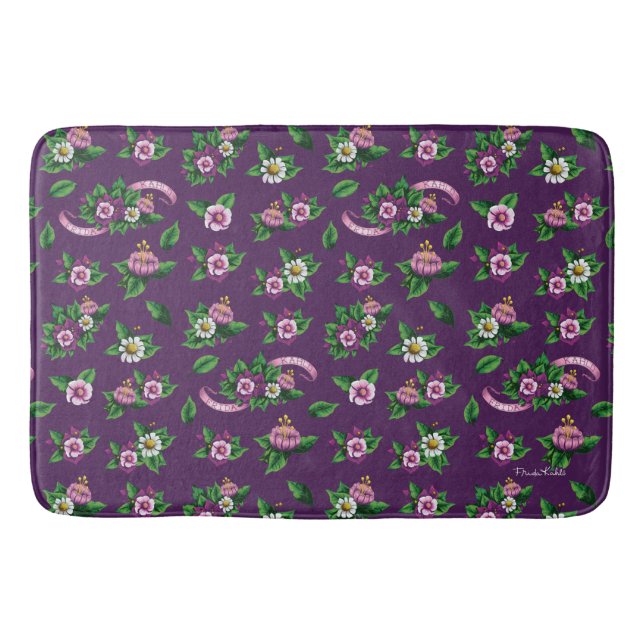 Tapis De Bain Motif de bouquet floral de Frida Kahlo | Purlpe (Devant)
