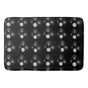 Tapis De Bain Motif De Bowls De Pelouse Noir Et Blanc.