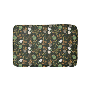 Tapis De Bain Motif De Carottes Et Noix Sombres