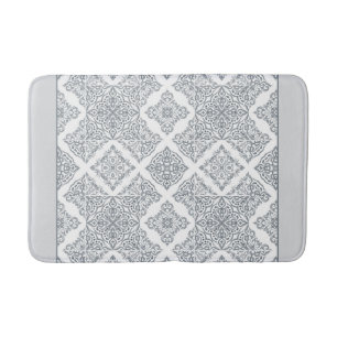 Tapis De Bain Motif de carreaux espagnols gris et blancs tendanc