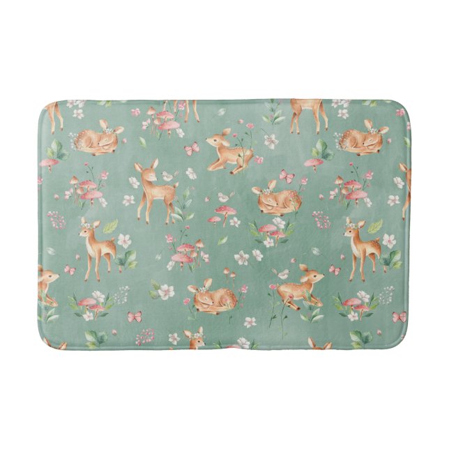 Tapis De Bain Motif de cerfs à l'aquarelle (Devant)