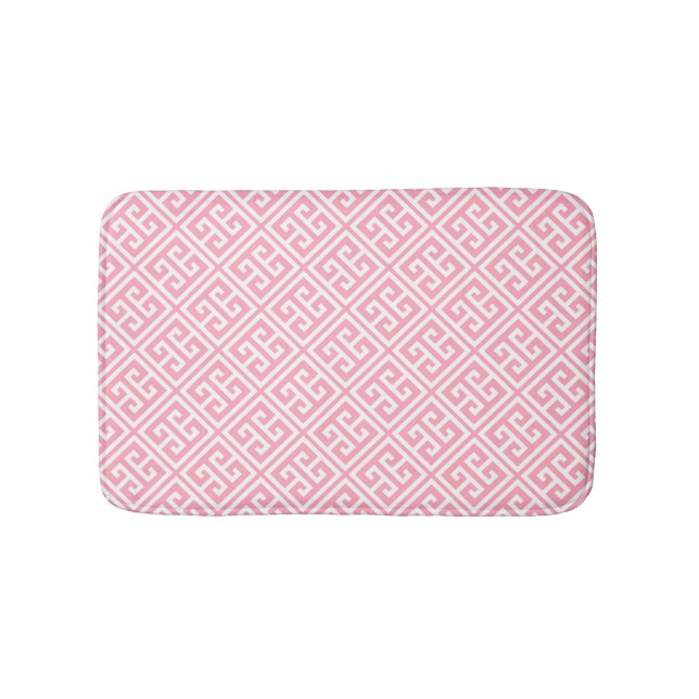 Tapis De Bain Motif de clé grecque rose (Devant)