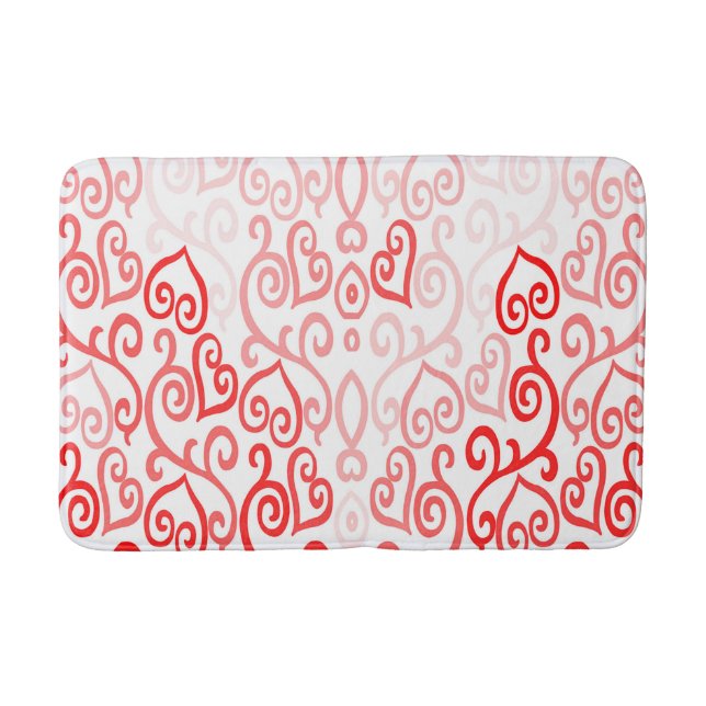 Tapis De Bain Motif de coeur rouge et rose (Devant)