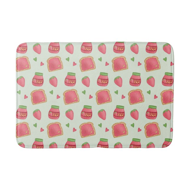 Tapis De Bain Motif de confiture de toast et fraise sucrée (Devant)