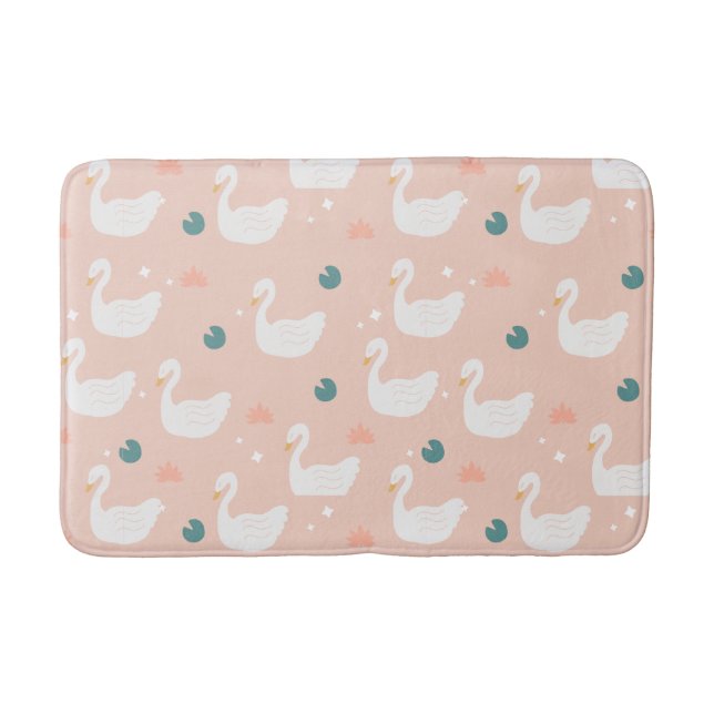 Tapis De Bain Motif de cygne doux Pastel rose (Devant)