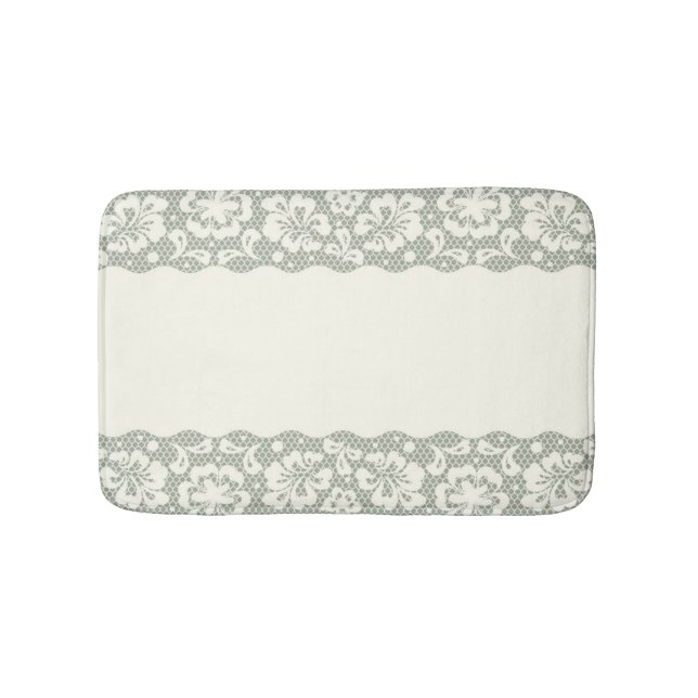Tapis De Bain Motif de dentelle, cru 5 de fleur (Devant)