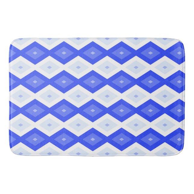 Tapis De Bain Motif de diamant bleu royal (Devant)