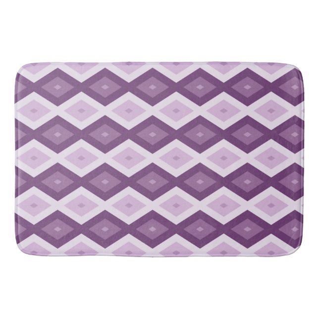 Tapis De Bain Motif de diamant violet (Devant)