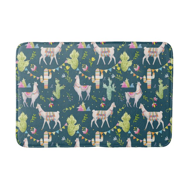 Tapis De Bain Motif de drapeau de lama d'aquarelle (Devant)