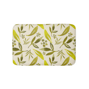 Tapis De Bain Motif de feuille de Fig vert Sage Botanique