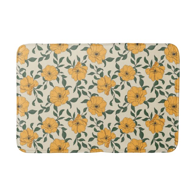 Tapis De Bain Motif de fleurs de crapaud orange (Devant)