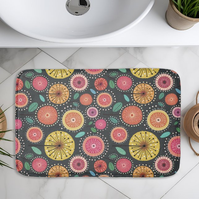 Tapis De Bain Motif de fleurs folkloriques Boho Scandi (Créateur téléchargé)