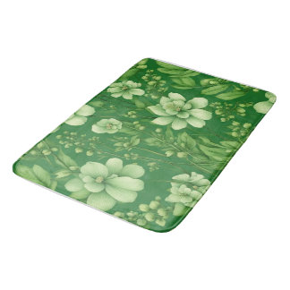 Tapis De Bain Motif de fleurs vertes botaniques