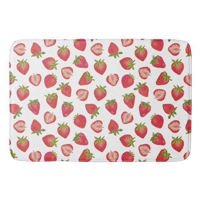 Tapis De Bain Motif de fraises rouge (Devant)
