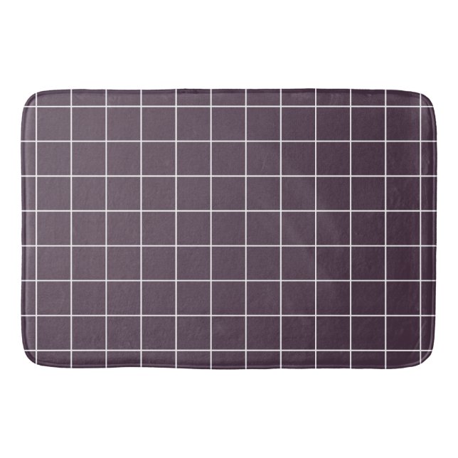 Tapis De Bain Motif de grille arrière - plan de couleur violet f (Devant)