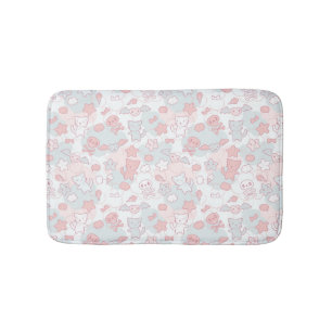 Tapis De Bain motif de kawaii avec le griffonnage