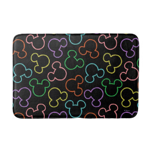 Tapis De Bain Motif de lancer d'icône de Mickey Mouse néon