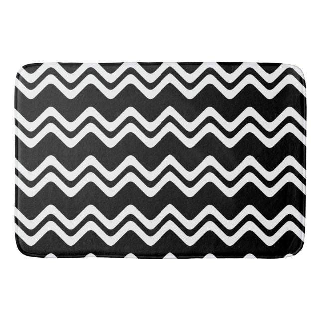 Tapis De Bain Motif de ligne double couleur Zig Zag (Devant)