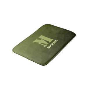 Tapis De Bain Motif de maillage géométrique d'olive verte de l'a
