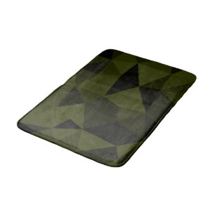 Tapis De Bain Motif de maillage géométrique noir foncé de l'armé