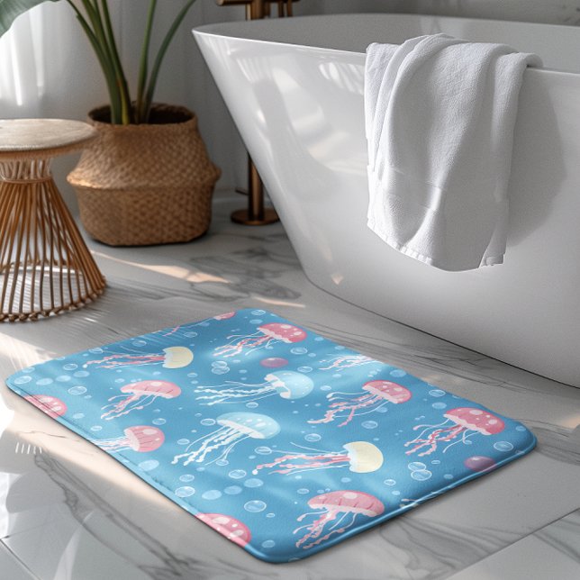 Tapis De Bain Motif de méduses aux couleurs pastel (Créateur téléchargé)