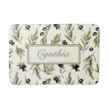 Motif de monogramme à l'olive de campagne à l'aqua