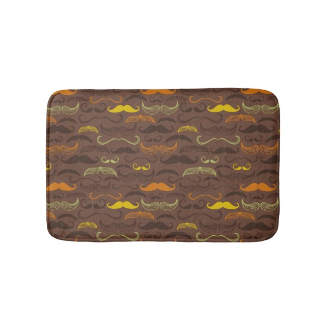 Tapis De Bain Motif de moustache, rétro style 5 (Devant)