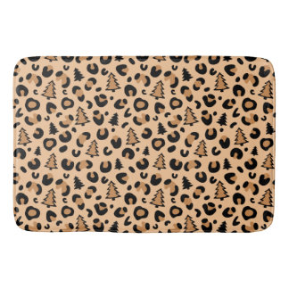Tapis De Bain Motif de Noël Empreinte de léopard