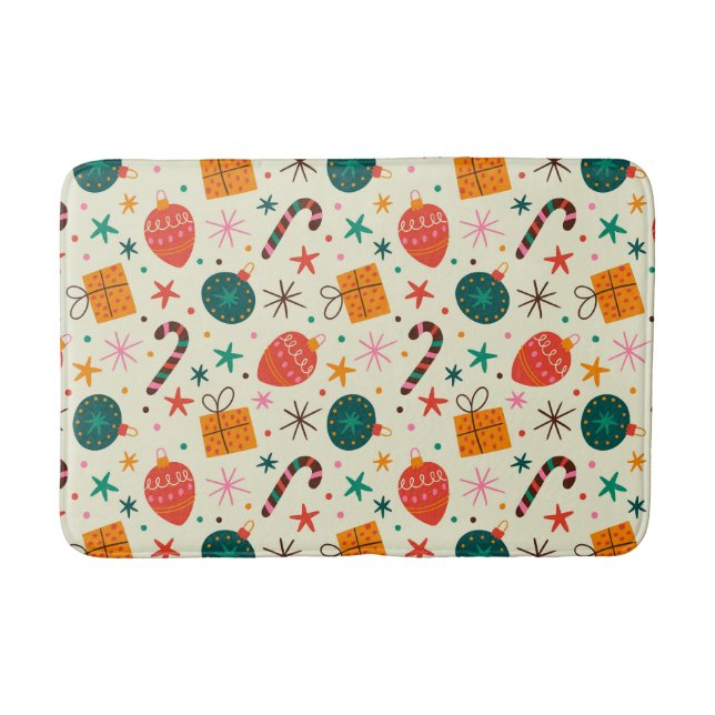 Tapis De Bain Motif de Noël rétro et cadeau (Devant)