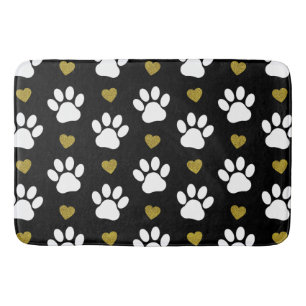 Tapis De Bain Motif De Pâtes, Pâtes De Chien, Pâtes Blanches, Co