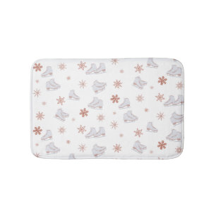 Tapis De Bain Motif de patinage rose Gold Glace Skates Blush Pin