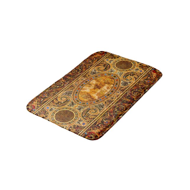 Tapis De Bain Motif de pierres gemmes italiennes d'antiquité (Angle)