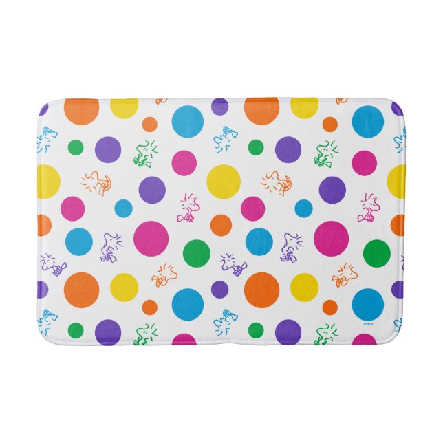 Tapis De Bain Motif de point de polka arc-en-ciel Woodstock (Devant)