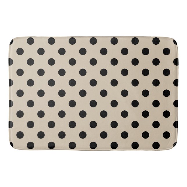 Tapis De Bain Motif de point noir de polka - Tan (Devant)