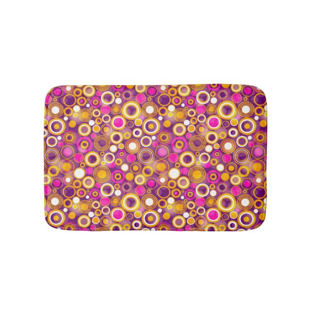 Tapis De Bain Motif de point violet de polka (Devant)