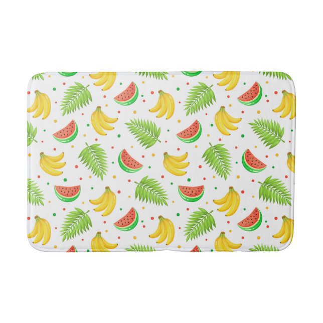 Tapis De Bain Motif de Pointe Polka aux fruits tropicaux (Devant)