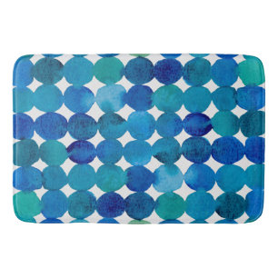 Tapis De Bain Motif de points - bleu et vert