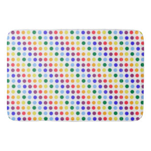 Tapis De Bain Motif de Polka Arc-En-Ciel Fuzzy