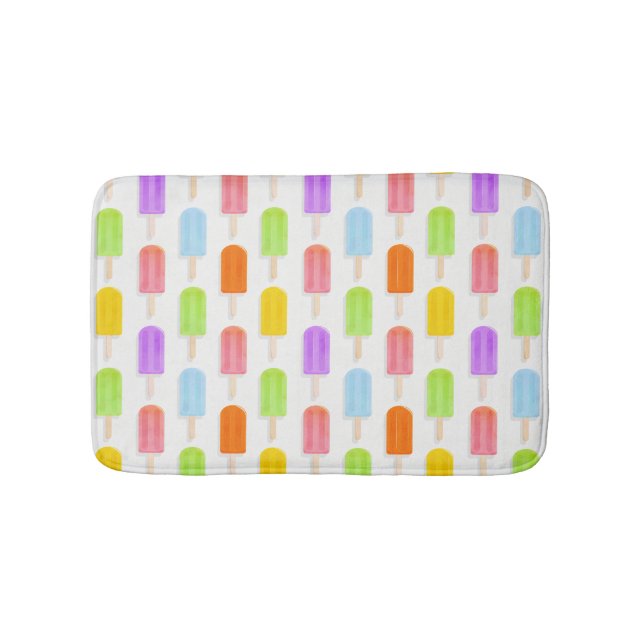 Tapis De Bain Motif de Popsicles arc-en-ciel d'été (Devant)