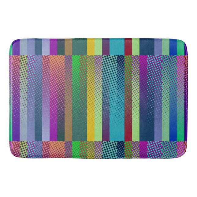 Tapis De Bain Motif de rayures et points colorés + vos idées (Devant)
